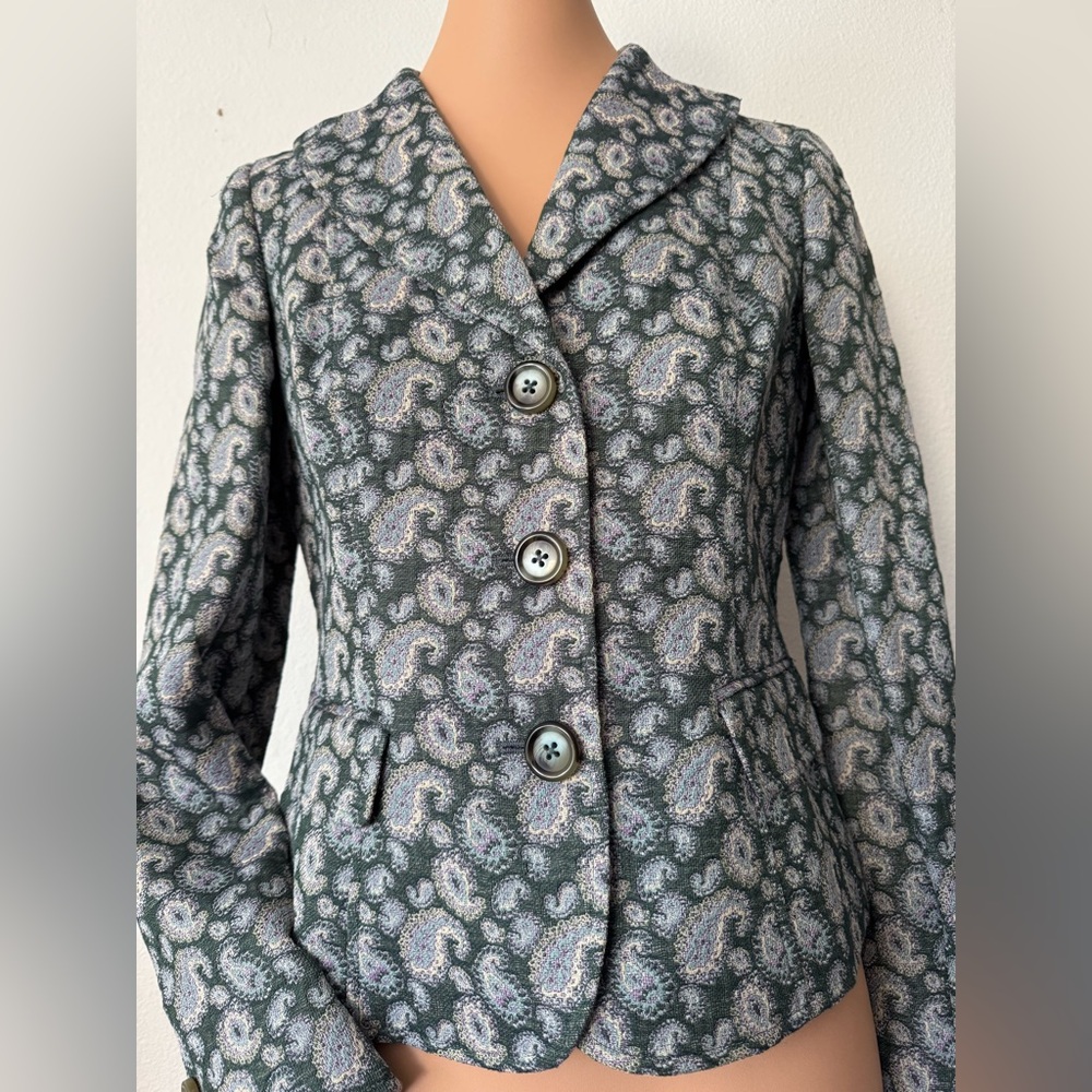 DANA BUCHMAN Women’s Brocade Paisley Button-Front Jacket Size 2 Retail $575